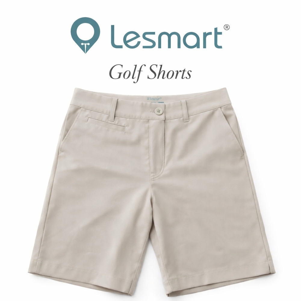Lesmart Golf Shorts Women Size 10 Beige Stretch Performance NWT $89 MSRP